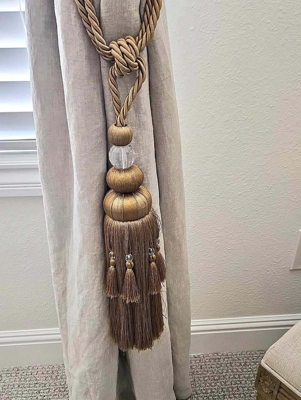 Decorative Curtain Tieback Tassels Gold